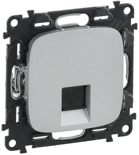 Розетка компьютерная без рамки Legrand Valena Allure 1-м. RJ45 6e алюминий картинка